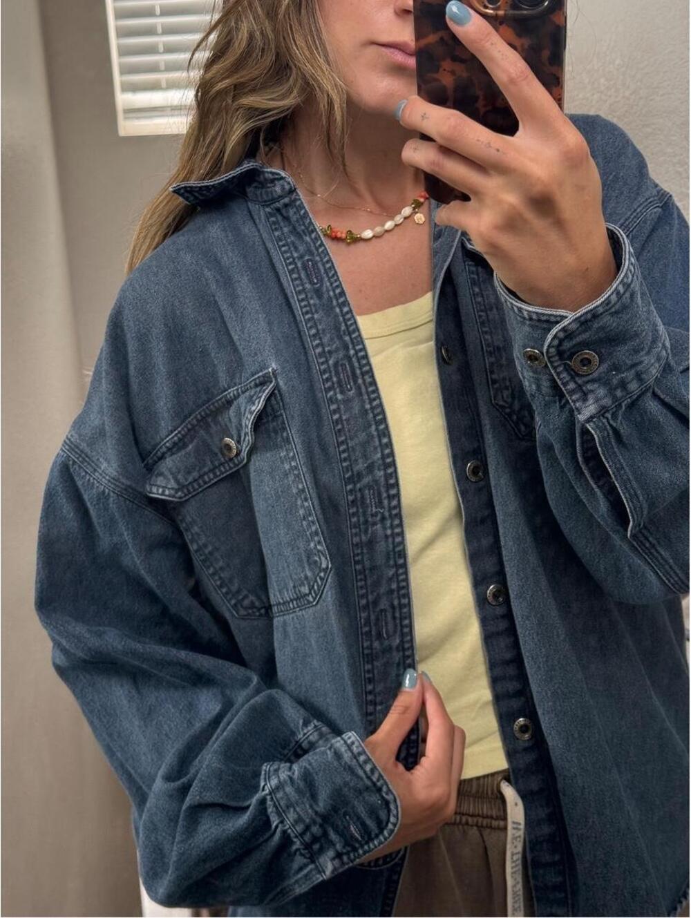 Vintage Blue denim button up shirt #denim #buttonup